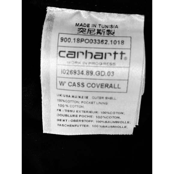 Carhartt Work in Progress Cass Coveralls -Womens XS Black - Picture 3 of 4